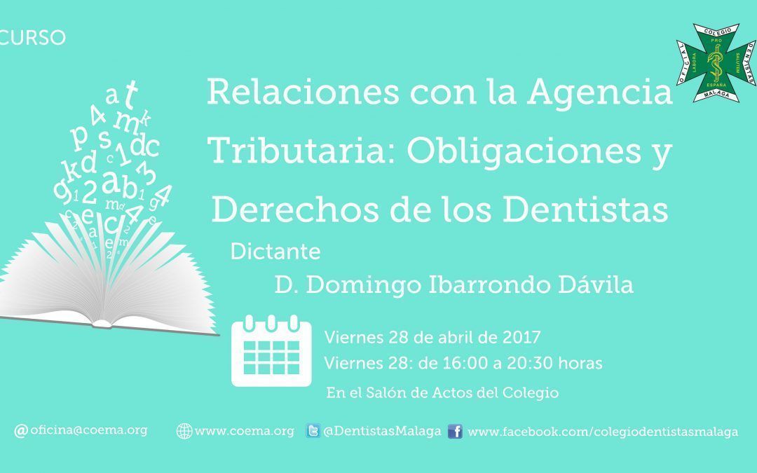 Relaciones con la Agencia Tributaria es el curso que se celebrará el 28 de abril