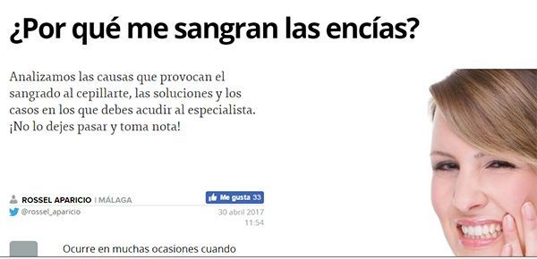 El presidente del Colegio, el Dr. Lucas Bermudo, asesora sobre el sangrado de encías en Diario SUR